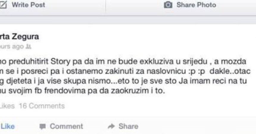 Marta Žegura: ‘Otac mog djeteta i ja više skupa nismo’!