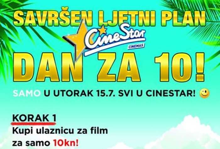 Poziv: Cinestar dan za 10 kuna!