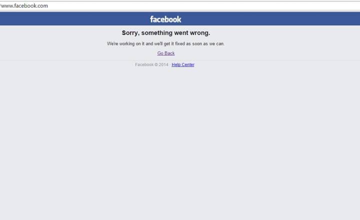 Facebook ne radi, Sorry, something went wrong!