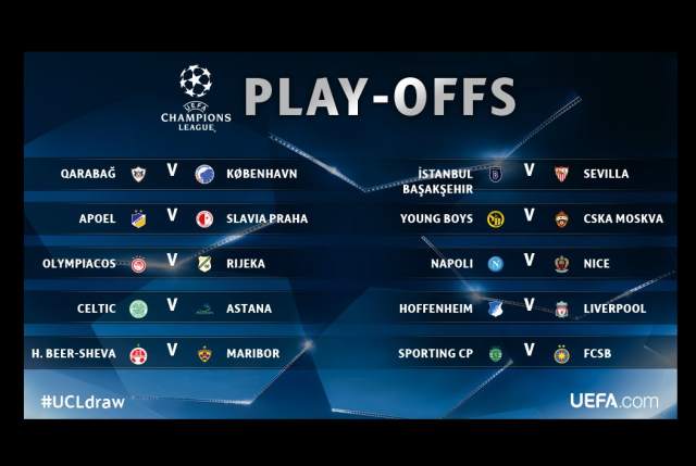 Rijeka – Olympiakos, Dinamo – Skënderbeu, Hajduk – Everton, Osijek – Austria Beč