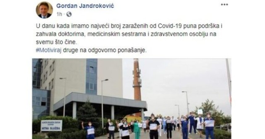 Gordan Jandroković: Puna podrška i zahvala zdravstvenom osoblju na svemu što čine